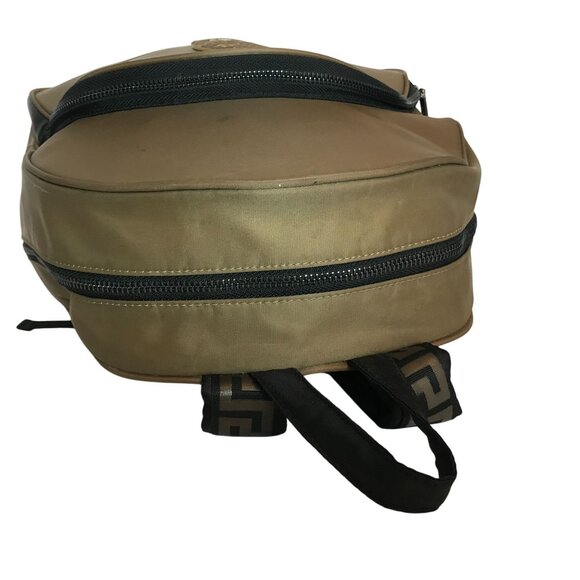 Versace Parfums Backpack Bronze Nylon Medusa Logo Top Handles 13" - Picture 10 of 14